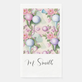 Servilleta De Papel Golf en color rosa con flores para el Día de la Ma