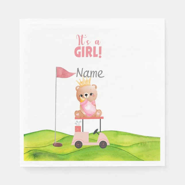 Servilleta De Papel Golf es Chica para Golfer Baby Shower Golfer (Anverso)