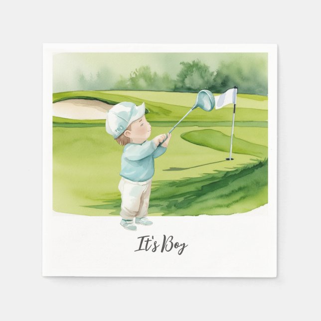 Servilleta De Papel Golf Es Niño para Baby Shower (Anverso)