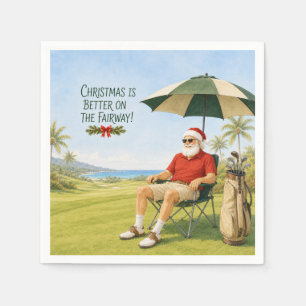 Servilleta De Papel Golf Feliz Navidad con Santa Claus  