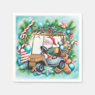 Servilleta De Papel Golf Feliz Navidad con Santa Claus  