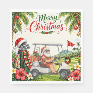 Servilleta De Papel Golf Feliz Navidad Santa Golfista Temática de Play