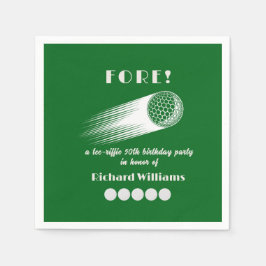 Servilleta De Papel Golf Fore Tee-Riffic Green 50th Birthday Party