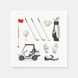 Servilleta De Papel Golf Golfer Golfing Birday Party