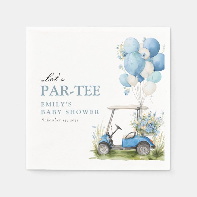 Servilleta De Papel Golf Let's Par-tee Boy Baby Shower (Anverso)