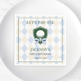 Servilleta De Papel Golf moderno Blue Boys Deportes 1er cumpleaños Par