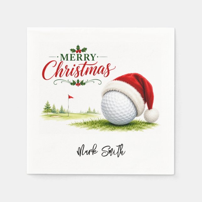 Servilleta De Papel Golf Navidad Vamos Par-Tee (Anverso)