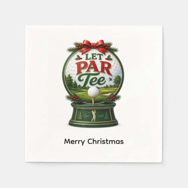 Servilleta De Papel Golf Navidad Vamos Par-Tee (Anverso)