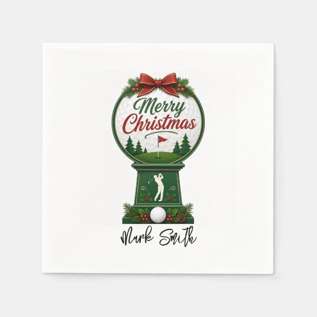 Servilleta De Papel Golf Navidad Vamos Par-Tee (Anverso)