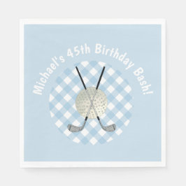 Servilleta De Papel Golf Plaid Blue White Preppy Country Club