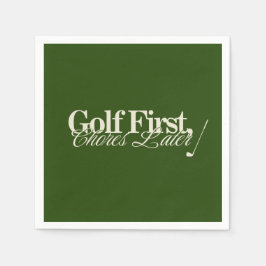 Servilleta De Papel 'Golf Primero, Tareas Después' Divertido Clásico V