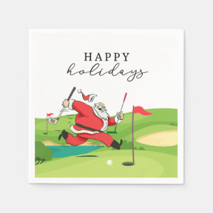Servilleta De Papel Golf Santa Claus Golf happy Holidays