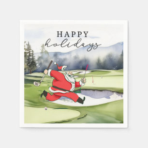 Servilleta De Papel Golf Santa Claus Golf happy Holidays