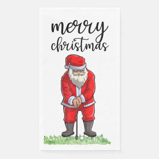 Servilleta De Papel Golf Santa Claus: golf para Navidades (Anverso)