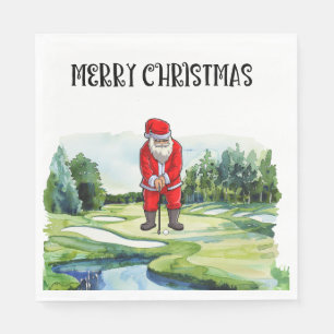 Servilleta De Papel Golf Santa Claus: golf para Navidades