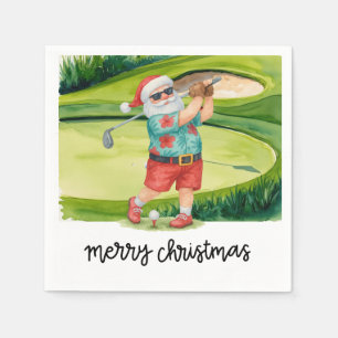 Servilleta De Papel Golf Santa Claus Navidades de golf Tema de verano