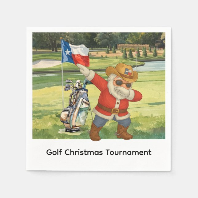 Servilleta De Papel Golf Texas Golfer: Fiesta de Navidades de golf (Anverso)