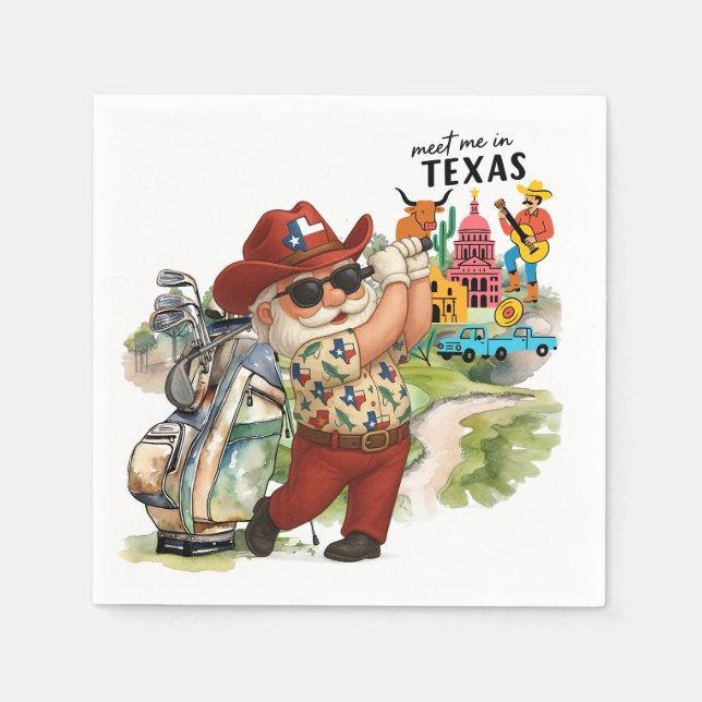 Servilleta De Papel Golf Texas Golfer: Golf (Anverso)