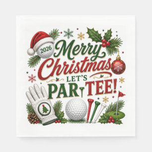 Servilleta De Papel Golf Vamos a Par-Tee Golf Temática de Navidad