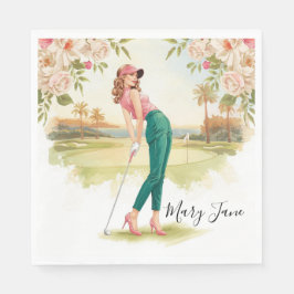 Servilleta De Papel Golf Woman golfer on golf course