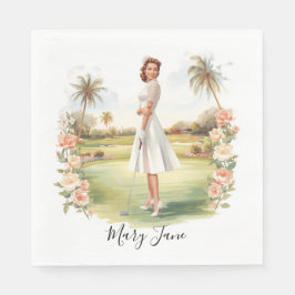 Servilleta De Papel Golf Woman golfer on golf course Bridal 