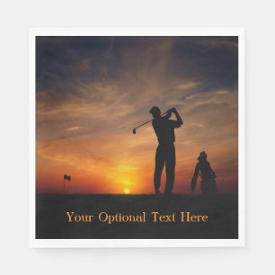 Servilleta De Papel Golfer Sunset personalizado de papel de texto