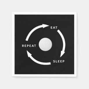 Servilleta De Papel Golfing Golf Comer Sleep Repetir Al Ventilador Dep