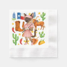 Servilleta De Papel Golfista con tema de Texas para amantes de los gat