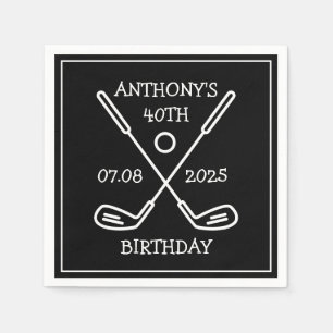 Servilleta De Papel Golfista de cumpleaños personalizado 40 feliz papá