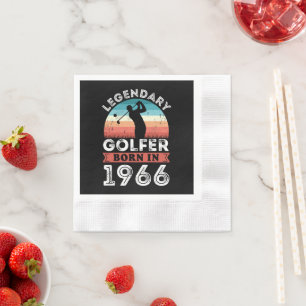 Servilleta De Papel Golfista Legendario Nacido en 1966 Golfista Cumple