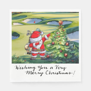 Servilleta De Papel Golfista Santa Cluas Dabbing Golf Fiesta de Navida