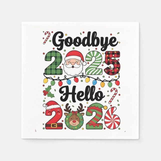 Servilleta De Papel Goodbye 2025 Hello 2026 New Year Resolution   (Anverso)