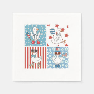 Servilleta De Papel Goose American Flag Memorial Day 4 De Julio
