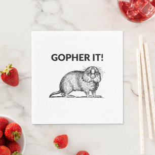 Servilleta De Papel Gopher It Funny Gopher Pun