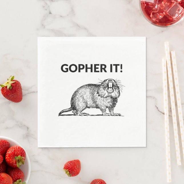 Servilleta De Papel Gopher It Funny Gopher Pun (In situ)