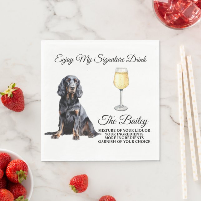 Servilleta De Papel Gordon Setter Boda Signature Bebe servilletas (In situ)