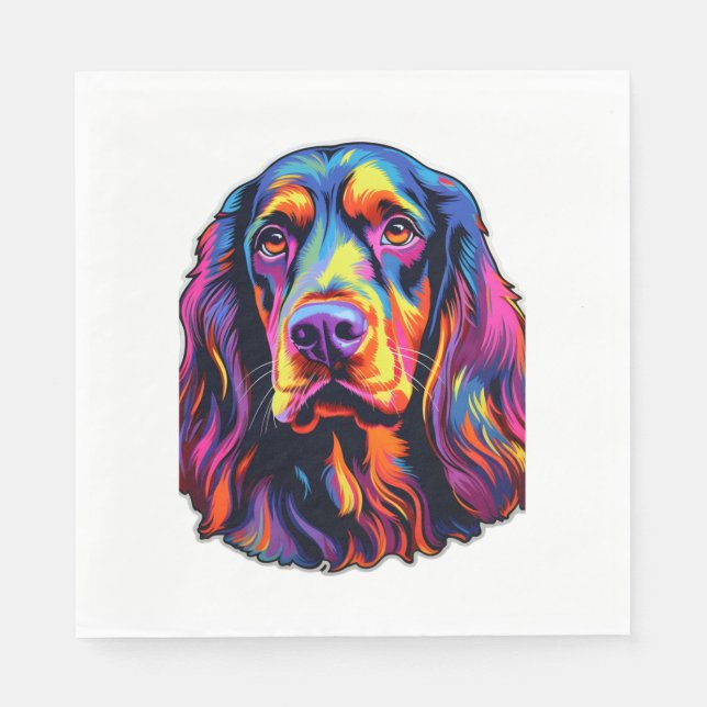 Servilleta De Papel Gordon Setter Neon Design (Anverso)