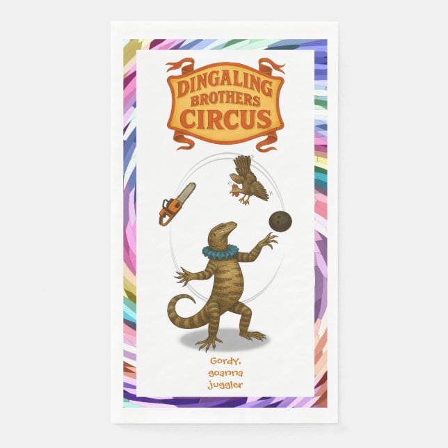 Servilleta De Papel Gordy, goanna juggler (Anverso)
