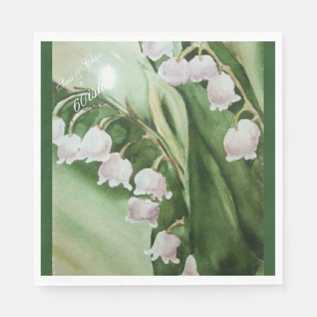 SERVILLETA DE PAPEL GORGEOUS LILY OF THE VALLEY MONOGRAMED (Anverso)