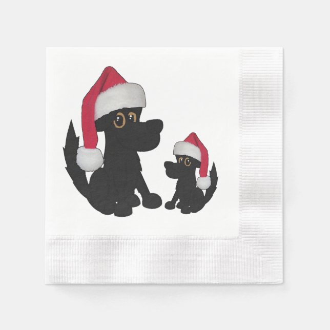 Servilleta De Papel Gorra de Navidades Doggie (Anverso)