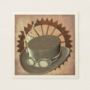 Servilleta De Papel Gorra Steampunk y servilletas Gear