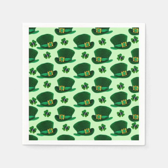 Servilleta De Papel Gorras de Clovers y Leprechaun (Anverso)