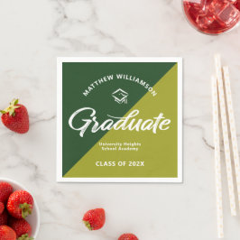Servilleta De Papel Gorrito de graduación con letra script retro negri