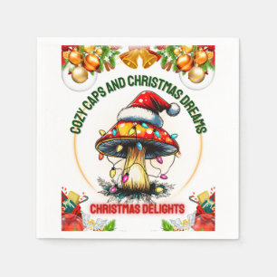 Servilleta De Papel Gorrito de Navidad Estética Cottagecore de Hongos