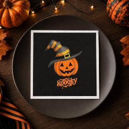 Servilleta De Papel Gorro de Bruja de Calabaza Espeluznante Lindo Hall