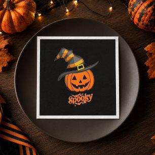 Servilleta De Papel Gorro de Bruja de Calabaza Espeluznante Lindo Hall