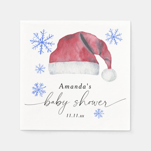 Servilleta De Papel Gorro de Santa - baby shower  (Anverso)