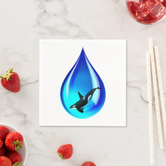 Servilleta De Papel Gota de agua y orca