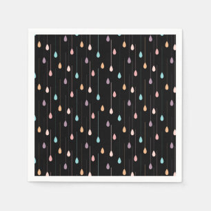 Servilleta De Papel Gota de lluvia hipster multicolor fondo negro