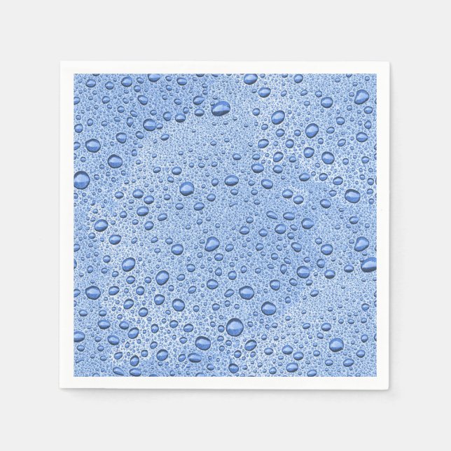 Servilleta De Papel Gotas de agua azul (Anverso)